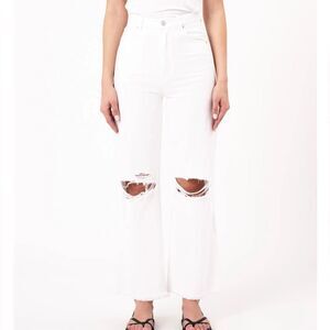 Rolla's Heidi High Rise Loose Ripped Straight Jeans Women’s Sz 27